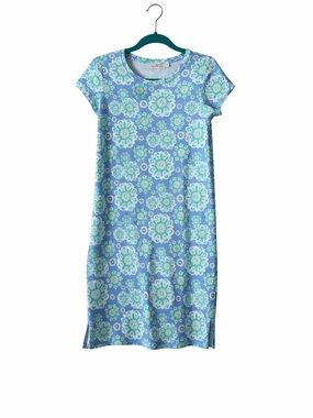 Vineyard Vines Blue & Mint Floral Short-Sleeve T-Shirt Dress size XS